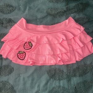 Pink Strawberry Mini Skirt